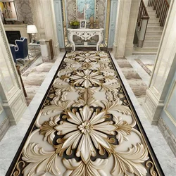 European Style Luxury Long Corridor Carpet Non-slip Stairway Home Decor Rug Runner Customizable Aisle Rug Kitchen Mat Customized