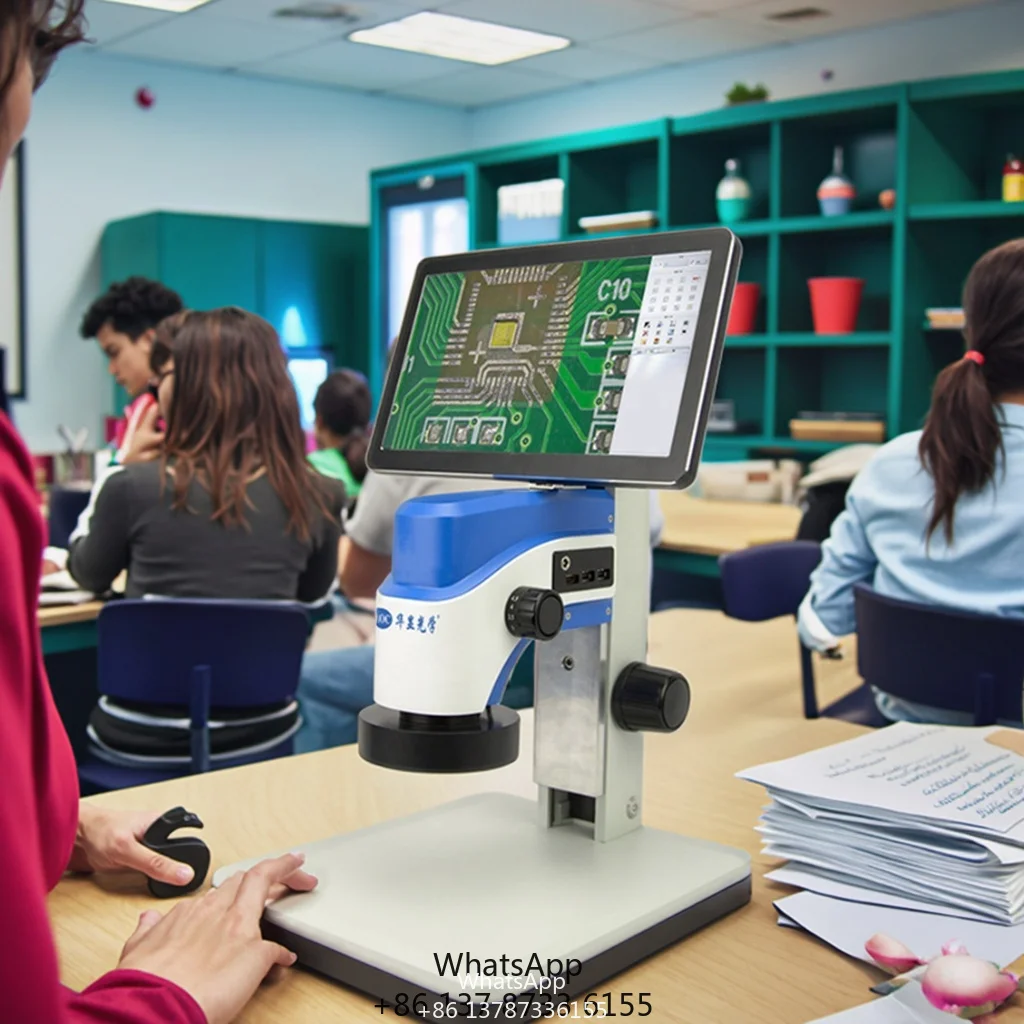 EOC Integrated Electronic Zoom Optical Video Digital Measuring Microscope With LCD Screen Monocular Drawtube
