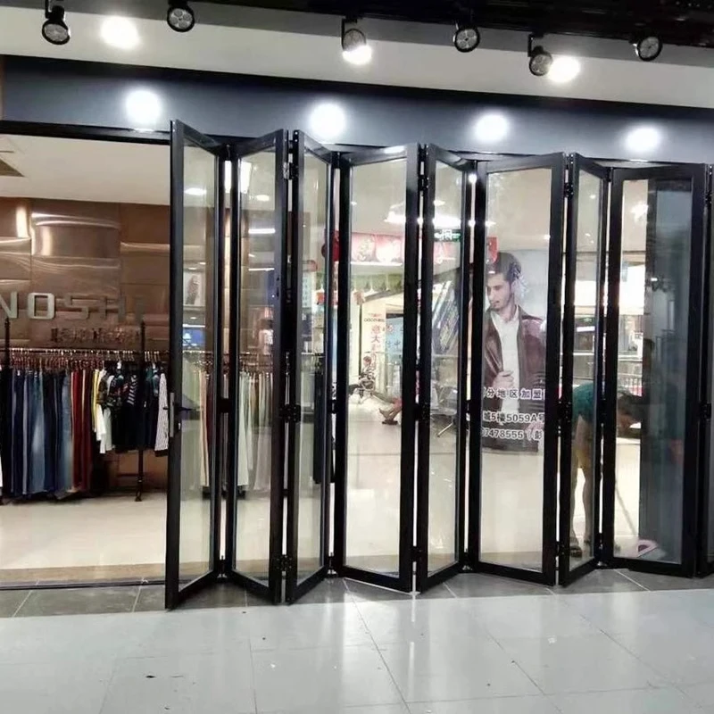 OUTUS Modern Aluminum Alloy Folding Door System Soundproof Sliding Bifold Doors for Living Room Bedroom Kitchen Partition