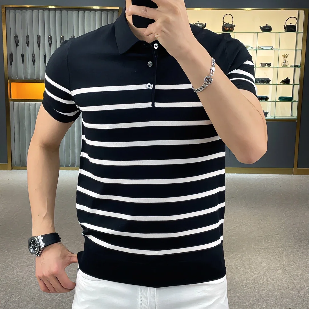 Summer New Style Men's Luxury Casual European Style Short-Sleeved T-Shirt Breathable Polo