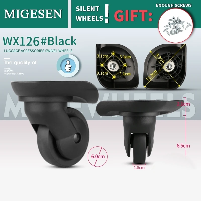 

Silent wind wheel black universal shock-absorbing wheel replacement boarding case accessories universal wheel reinforcement