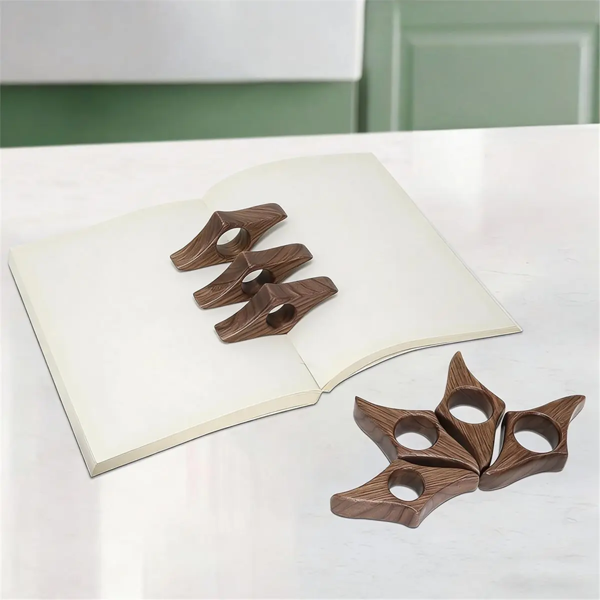 Walnut Book Page Holder, Smooth Finish Wood Book Holder for Reading, Ideal Book Reader Gifts & Reading Accessories