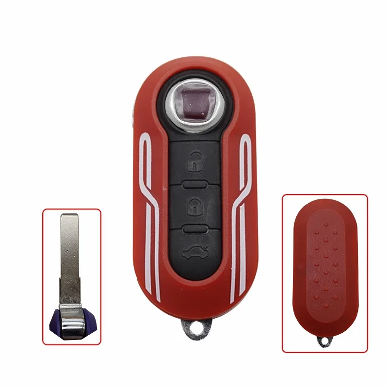 Cocolockey 3Button Remote Car key Shell Case For Fiat 500 Panda Punto Bravo Auto Uncut Blade Remote Key Pad Case Cover Fob SIP22