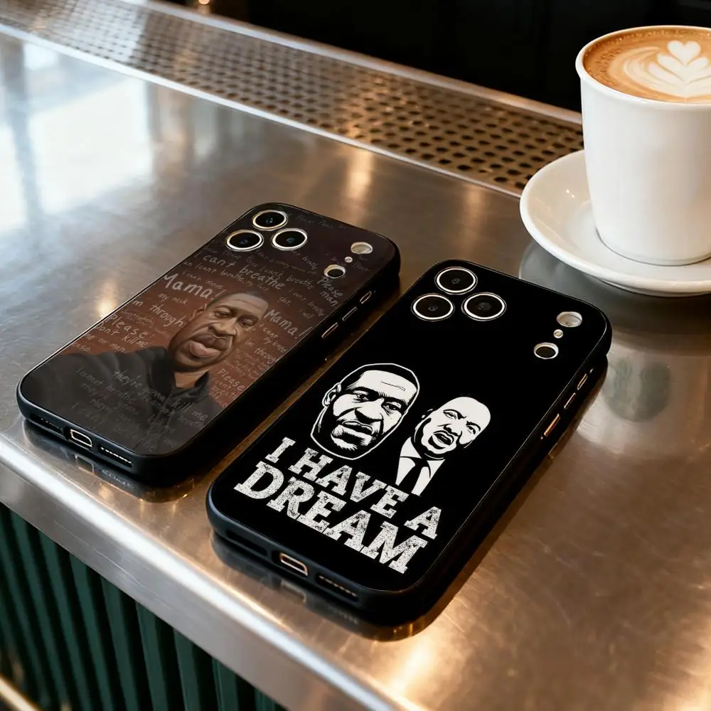 

Phone Case For iPhone 17 Air 16 16e Plus Pro MAX15 14 13 12 11 xr 7 8 6 se XSmax Soft black case G-George F-Floyd