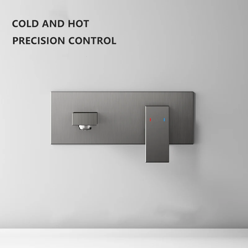 KALOP concealed wall-mounted basin faucet full copper gun gray  hidden embedded washbasin bathroom hot and cold water faucet
