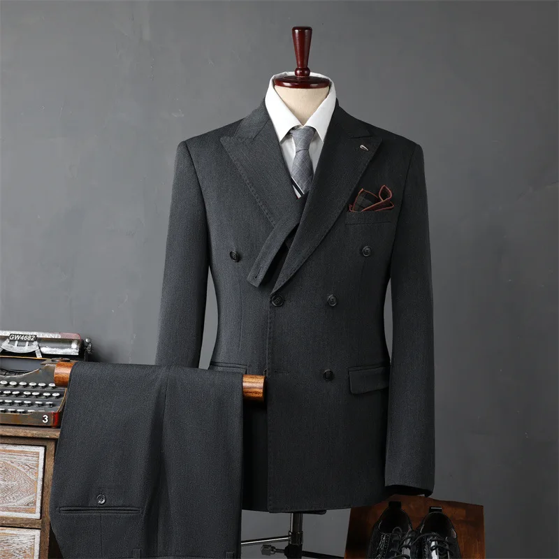 

W-236 Men's suit Korean style slim fit jacket business professional formal jacket groom best man wedding small suit