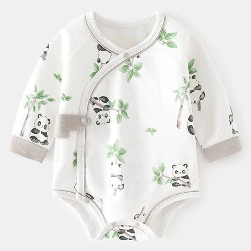 

Spring Jumpsuits Newborn Items Girl Boy Clothes Cartoon Cute Dot Print Long Sleeve Cotton Bodysuits Infant Toddler Costume B257