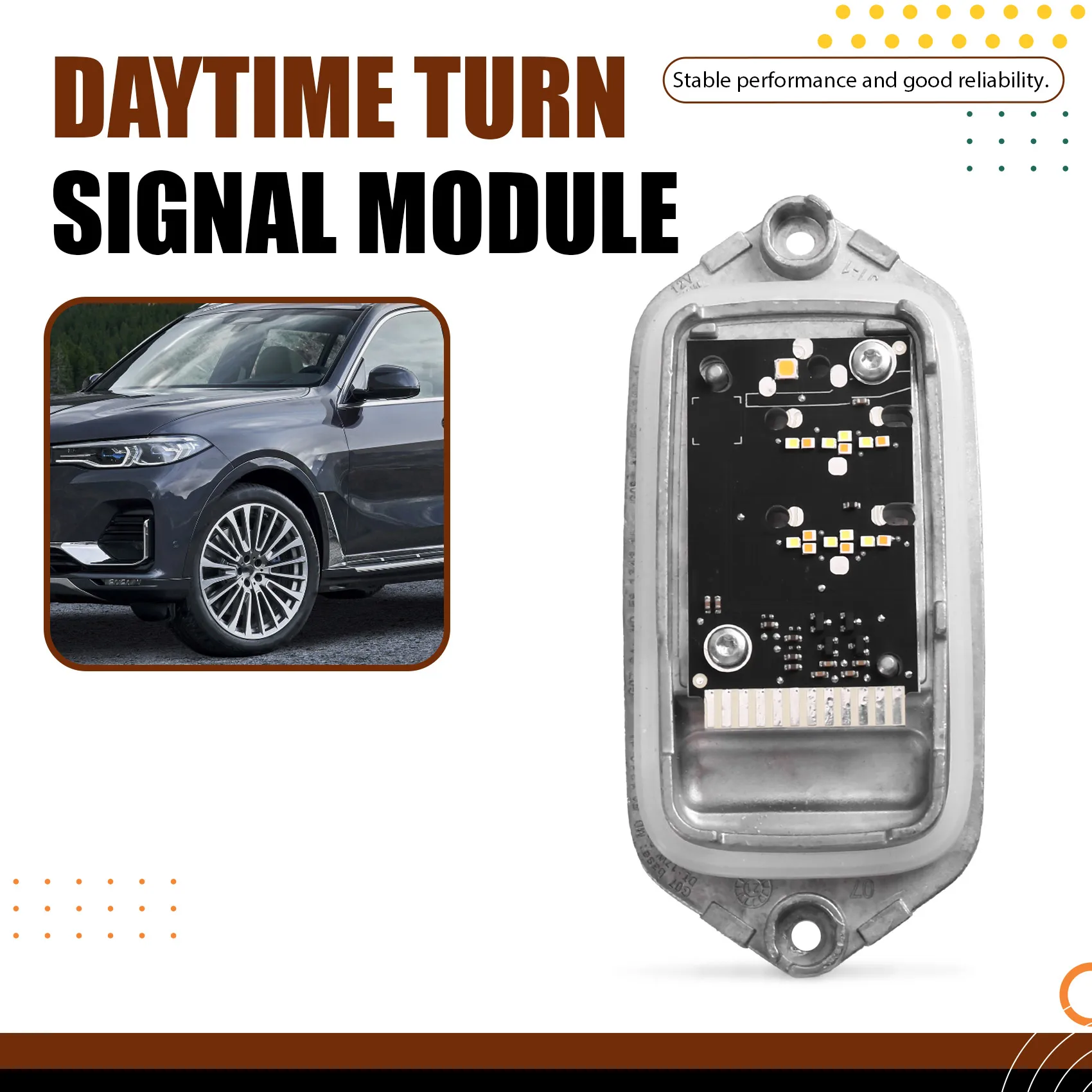 

Efficientt-White Light Source 16LED Modul For BMW X7 G07 LCI 21-25 US Daytime Running Turn Signal Light Module 63115A417C1 Left