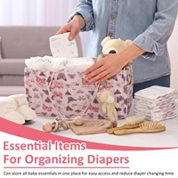 Organisateur de couches pour bébé, panier de rangement portable multi-poches avec 2 séparateurs amovibles, sac à main imperméable pour articles essentiels de bébé 5