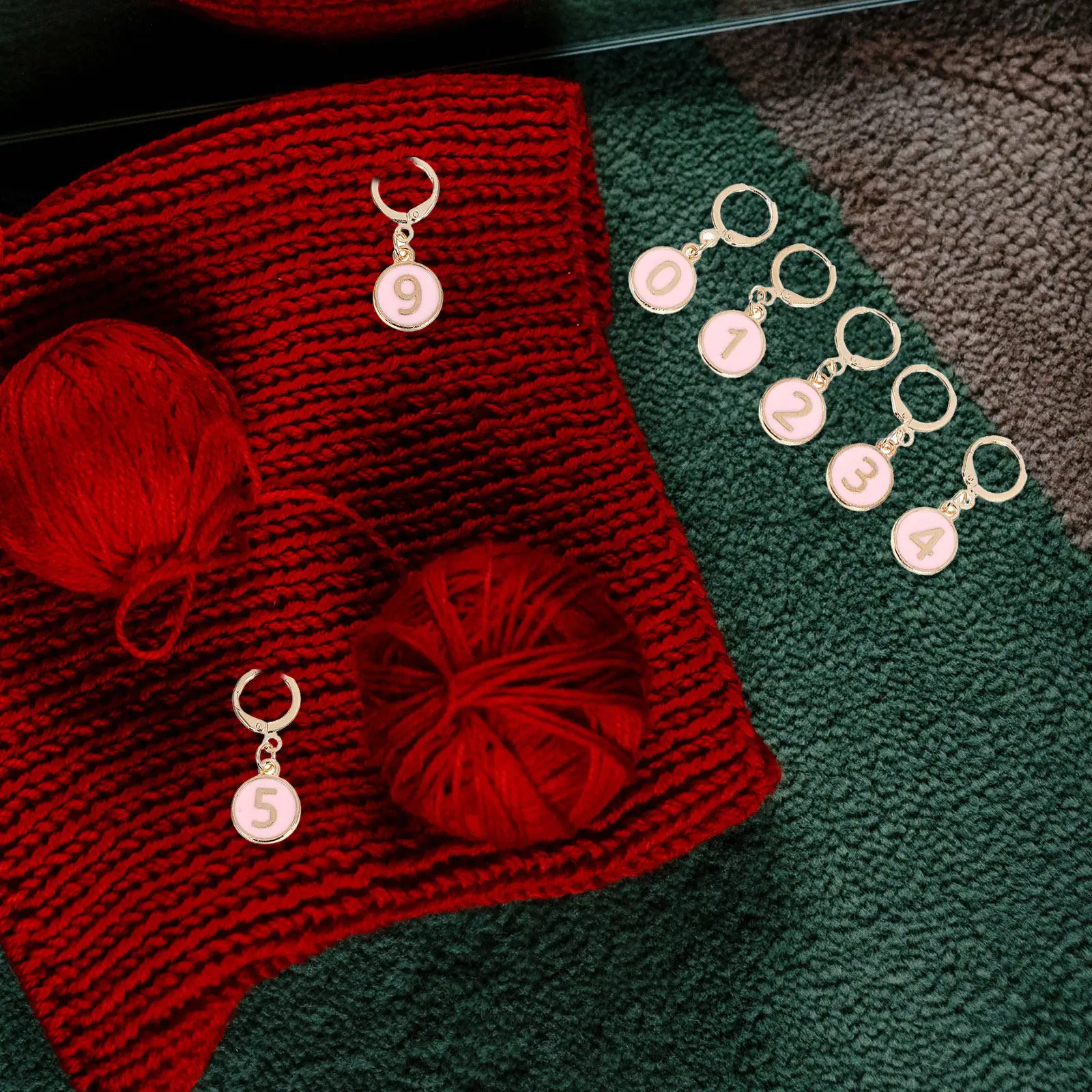 

1Set Smart Design Knitting Markers Zinc Alloy Stitch Counter Row Tracker for Crochet Knitting Projects Sweater Scarf DIY