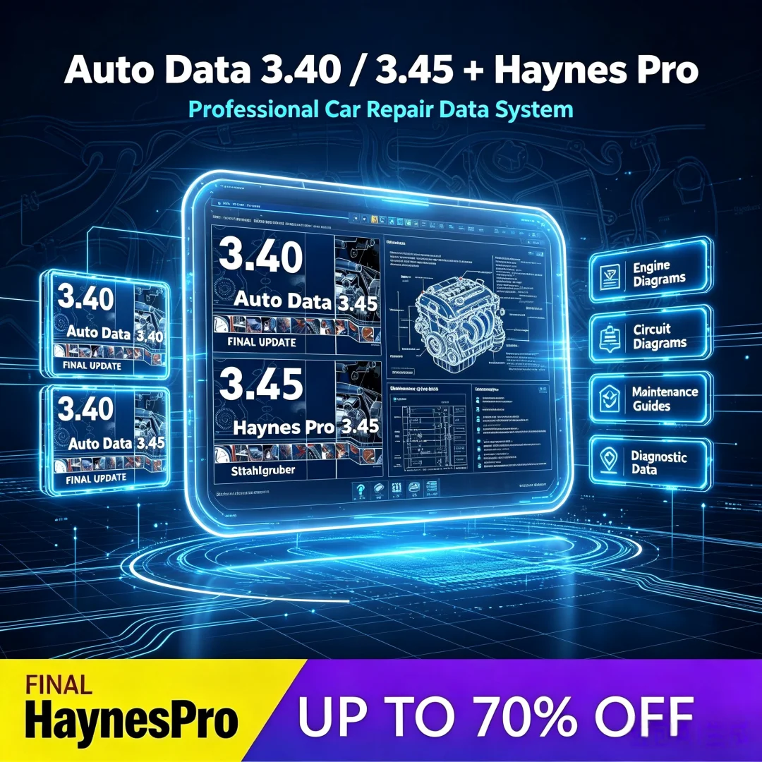 2025 Hot Sale AUTO DATA 3.45 Wiring Diagrams Data Install Video AutoData 3.40 Multi-languages CD USB Drive Auto Repair Software