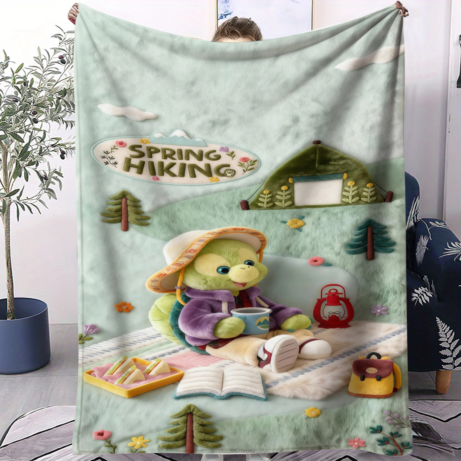 

Фланелевое одеяло с принтом Disney Spring Hiking Olu Mel, мягкое многофункциональное декоративное универсальное одеяло, подарок