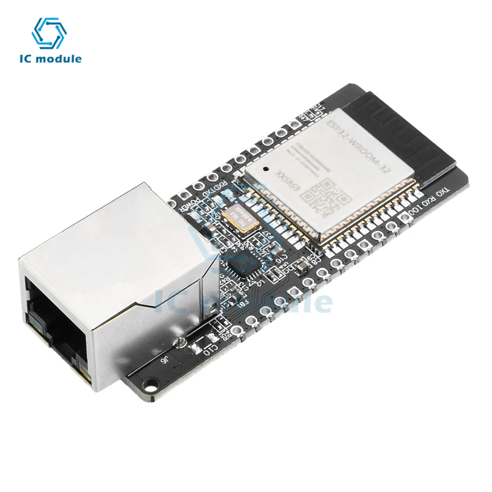 Módulo Placa de Desenvolvimento Sem Fio, Porta Serial Embutida para Ethernet, Wi-Fi, BT, ESP32-WROOM-32, WT32-ETH01