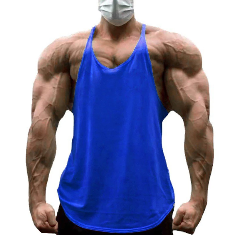 Muscle Guys Workout Tanktop Gym Clothing Bodybuilding Stringer Tank Top Men Cotton Vest Y Back Sleeveless Shirt Sports Singlets