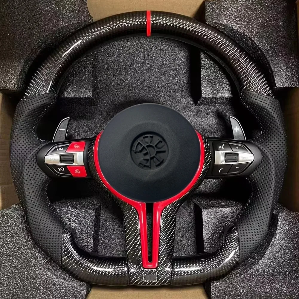 Custom Carbon Fiber Interior Car Steering Wheel For BMW E70 E71 E84 E90 E92 E93 E87 E82 F20 F30 F87 M3 M5 F10 F45 F15 F48