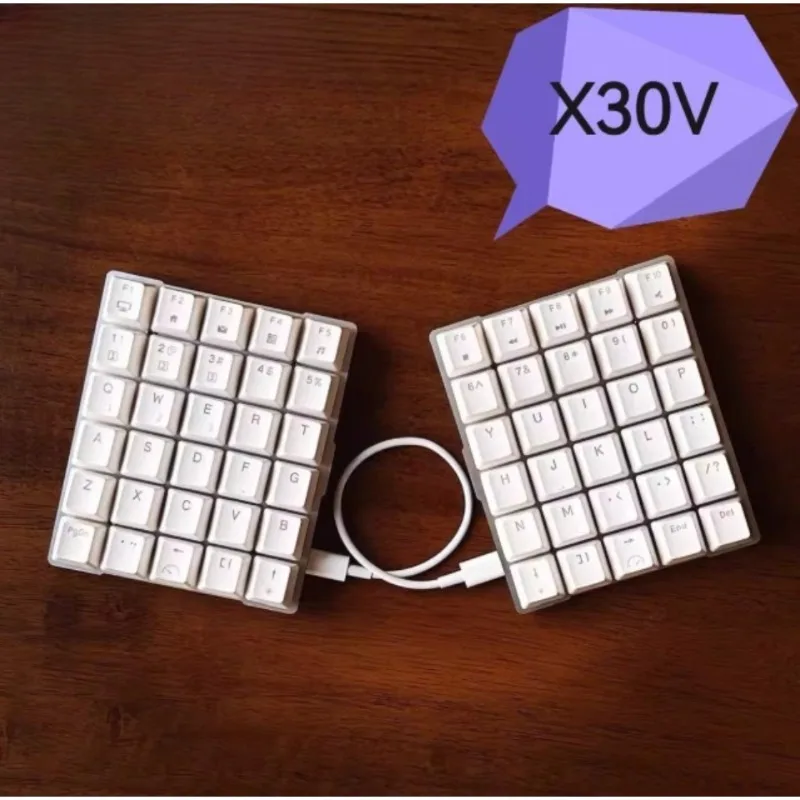 X30V Wired Split Keyboard Kit Customized Planck Hot Swap Ergonomics Single Mode Split Keyboard for VIAL Left Right Hand Keyboard