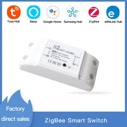 ZigBee Tuya Interruptor Inteligente Universal, Temporizador Sem Fio, Controle Remoto, Interruptor Padrão, ZigBee3.0, Funciona com Alexa, Google Home, Alice