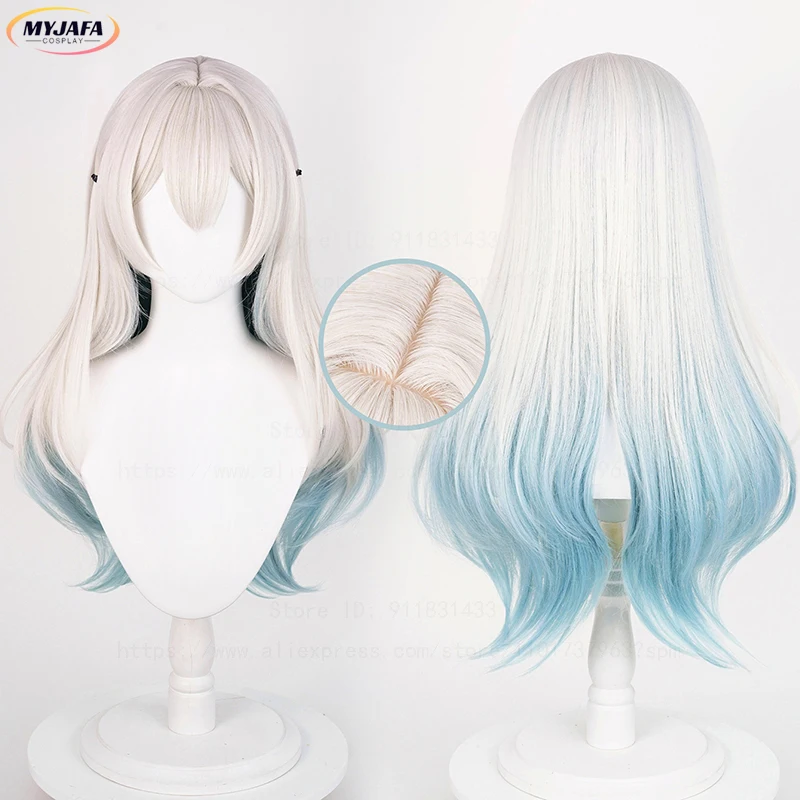 Honkai-Perruque de Cosplay Star Rail Firefly, Cheveux Synthétiques Longs et Lisses, Bonnet, Anime, Chaleur Degré, Haute Qualité, 67cm