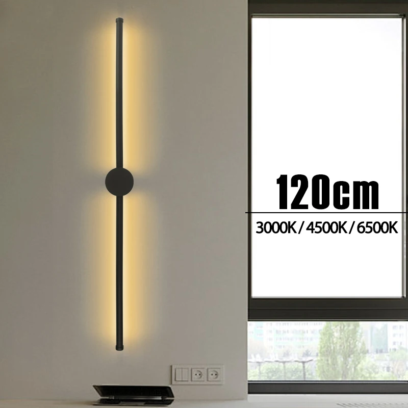 Modern Minimalist LED Linear Wall Lamp 80cm/100cm/120cm Long Strip Wall Lamp Bedroom Living Room Home Decor