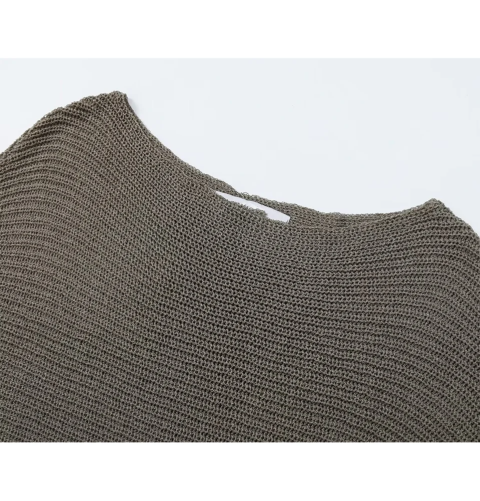 KONDALA Damen Elegante Geknotete Strickoberteile Schicker Freizeit-Bootshals-Kurzarm-Pullover 2026 Sommer Frühherbst Trendige Damenoberteile – Detail 6