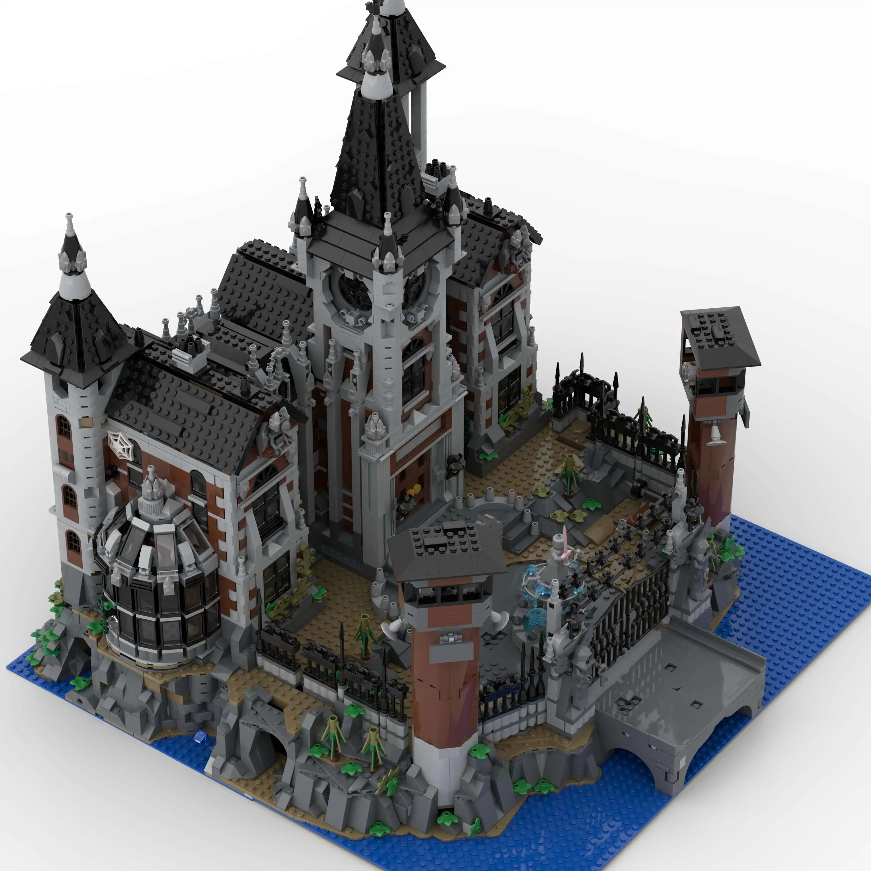ตัวต่อ MOC Arkham Asylum 6726 ชิ้น แบบจำลองสถาปัตยกรรมโมดูลาร์ ของเล่นประกอบสำหรับผู้ใหญ่ ของขวัญ