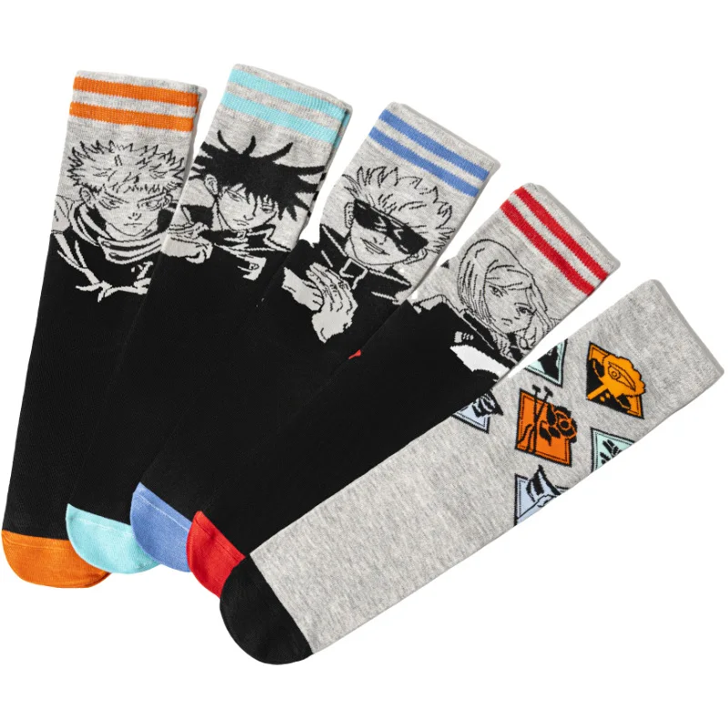 

10pcs Women Cartoon Jujutsu Kaisen Ankle Socks Adultssummer Mid-Calf Socks Casual Anime Cute Daily Socks Fans Cospaly Supplies
