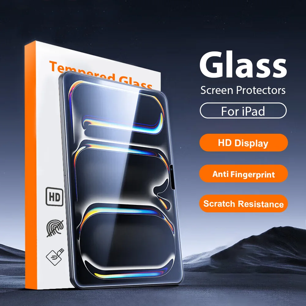 

Tempered Glass Screen Protector For iPad Air 11 13 2025 4 5 Pro 12.9 M5 M4 10th 10 Generation A16 Mini 6 7 7th 8th 9th 10.2 Film