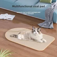 3-in-1 Sisal Cat Station: Washable Scratching Pad + Hanging Ball Toy & Self-Adhesive Wall Panel