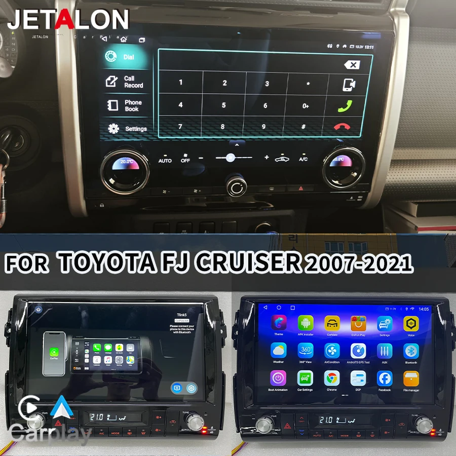 

12,8-дюймовый автомобильный радиоприемник Android14 для Toyota FJ Cruiser 2007-2021 GPS Carplay Мультимедийный плеер Стереонавигация 4G WIFI BT HeadUnit