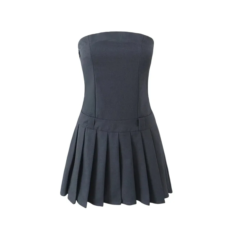 

Women Motel Rocks PAYODA BANDEAU Romi ALICE PLEATED GREY MINI DRESS