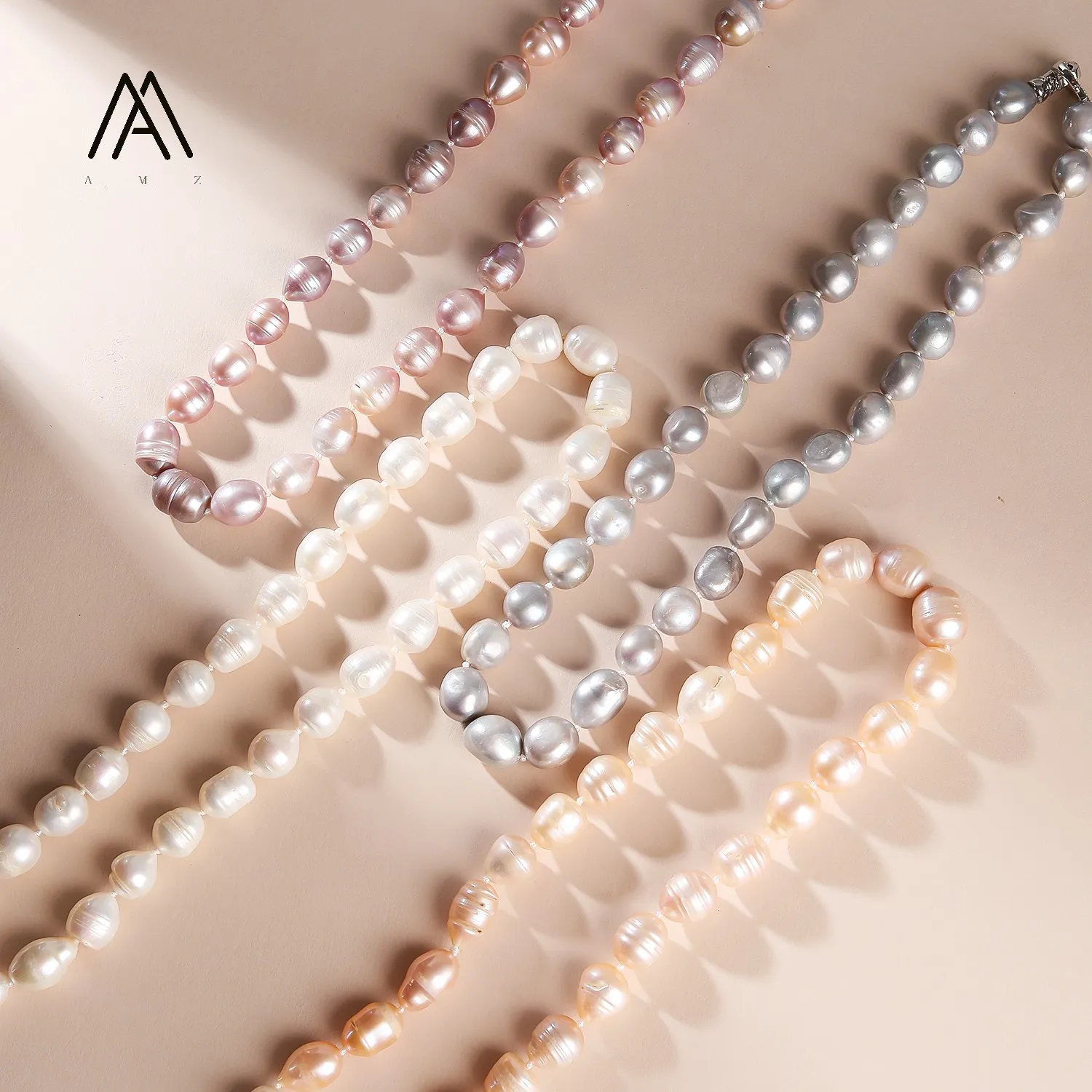 18 Inches Baroque Pearl Necklace for Women 10mm-14mm AA Quality Freshwater Cultured Pearl Strand Necklace with Clasp