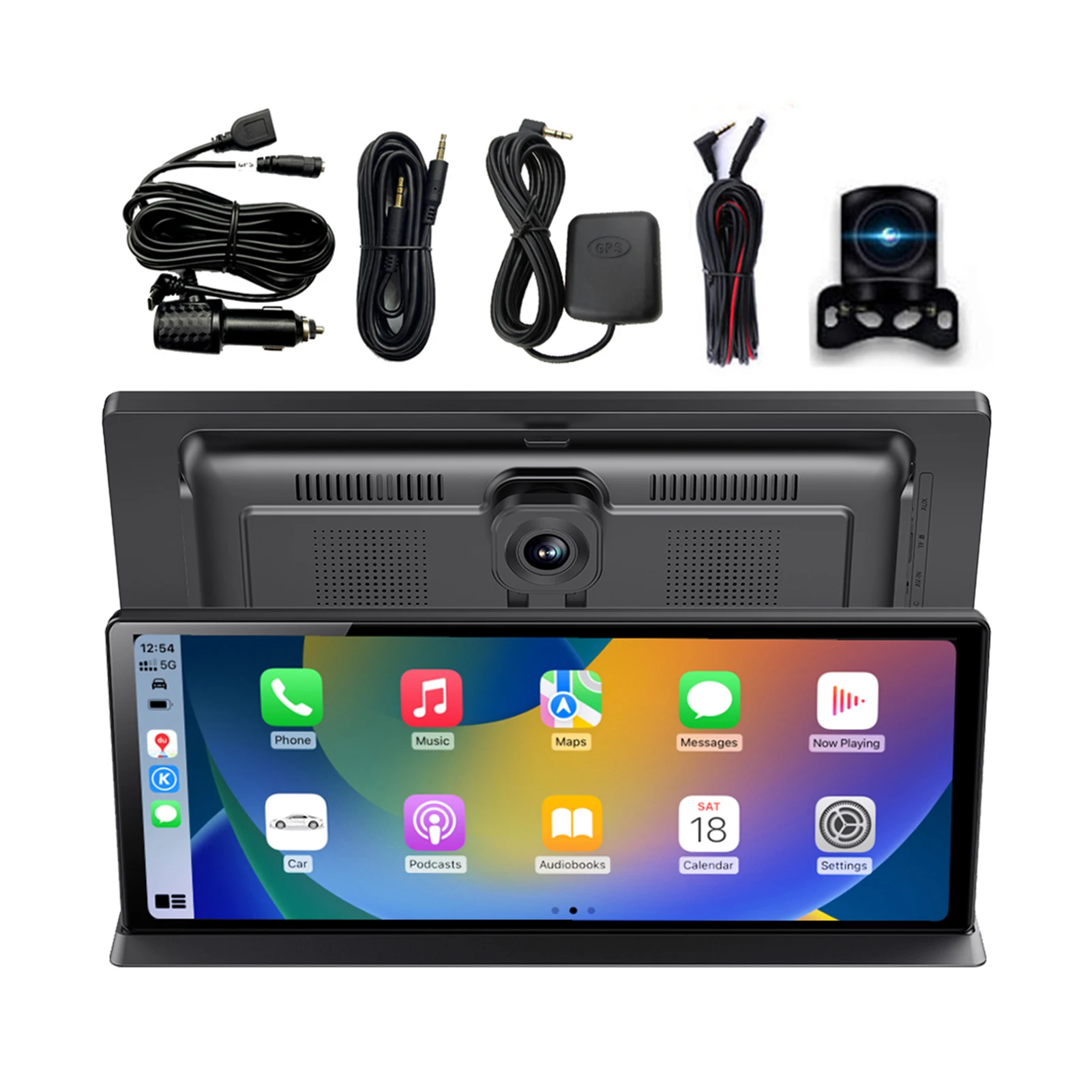 Portable Wireless Car Play Android Auto Loop Recording Phone APP Wifi Link Optional GPS Tracking