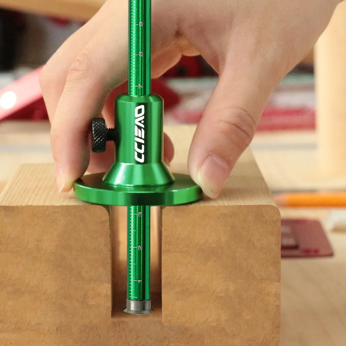 Gauge - Aluminum Alloy Parallel Line Drawing Tool Woodworking Marking Scriber Ruler with Graduated Dual Scale Wheel Marking