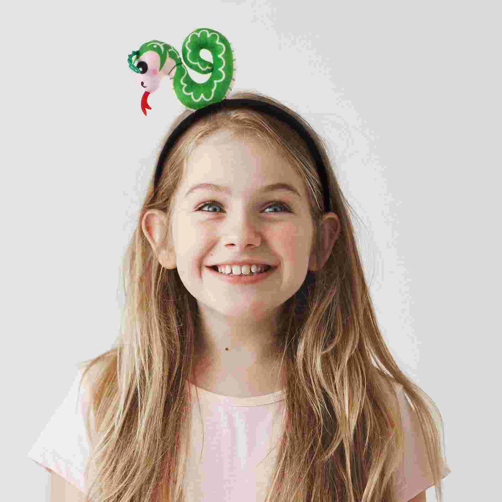 Year of The Snake Headband Hair Hairband Single Cartoon Kids Headbands Little Small Headdress Women Plastic Cloth Individual