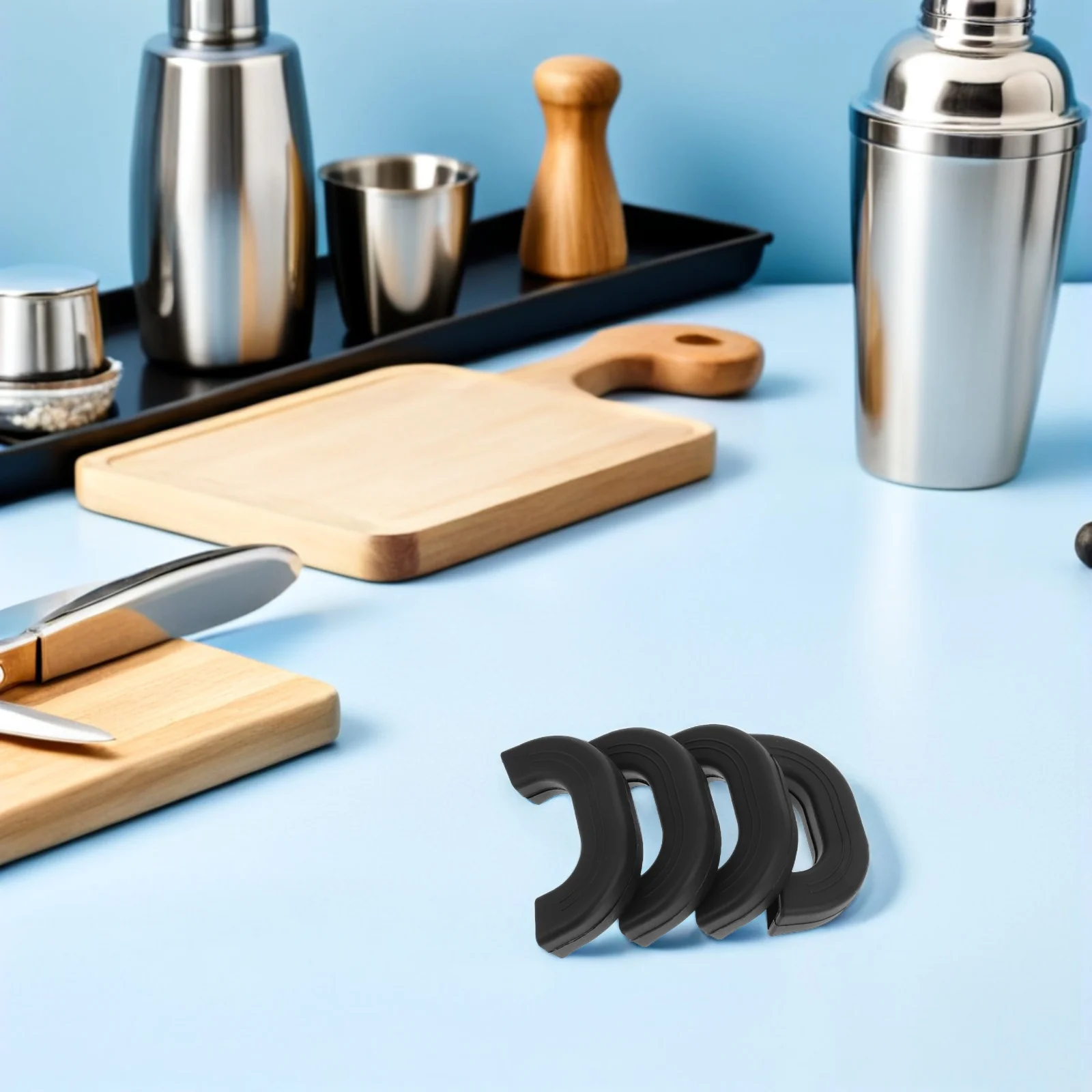 

4pcs Silicone Handle Covers Heat Resistant Pot Handle Protectors Non-Slip For Pans Pots Stew Boiler Oven Cookware Kitchen Tools