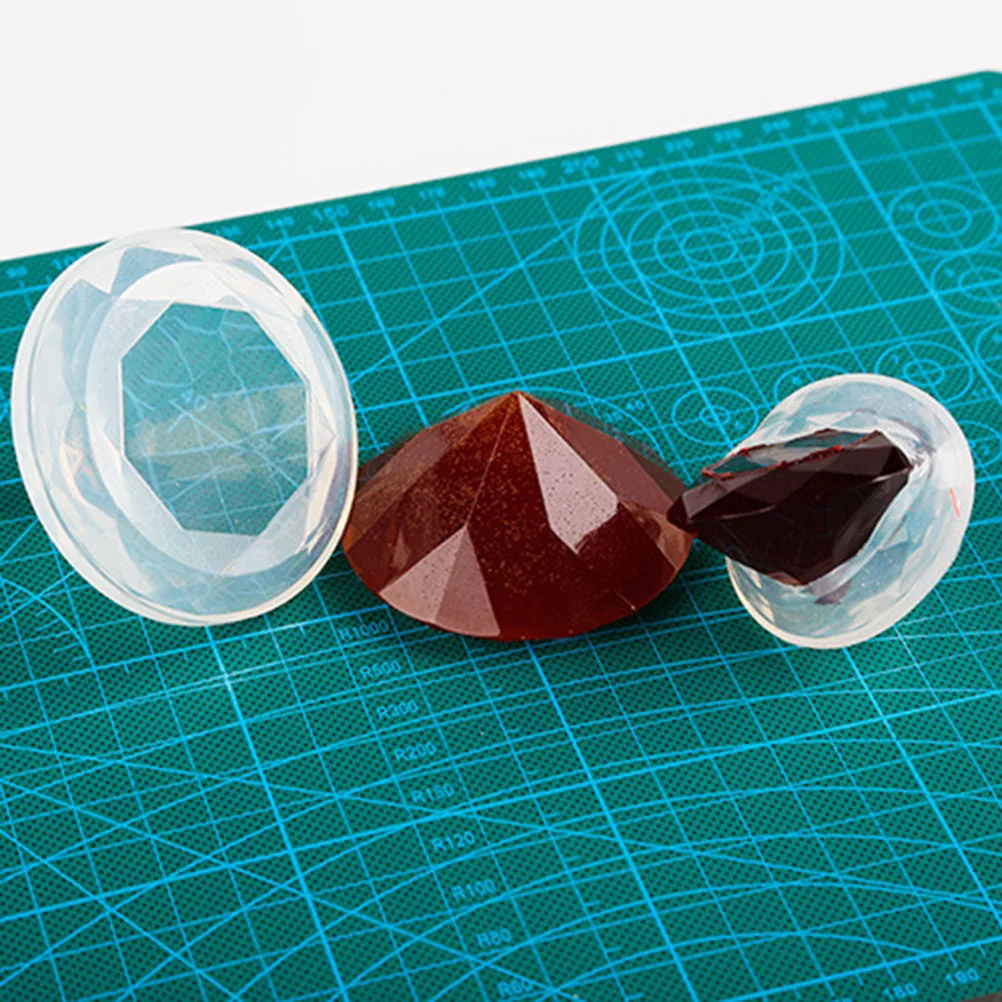 

Large Diamond Silicone Mold Transparent Round Mold for Block Jewelry Polymer Clay Resin Crafting DIY Tools