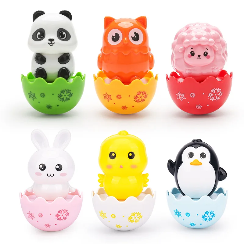 

Children's Early Education Puzzle Toys Cute Little Animal Tumbler Toys Cartoon Penguin Rabbit Chick with Rattles Tumbler Toys