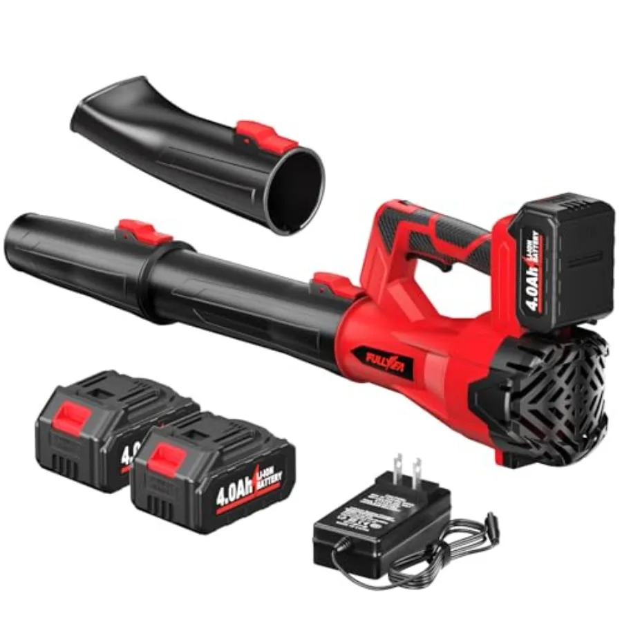 

Cordless Leaf Blower 6 Speed Modes 500 CFM/150 MPH Leaf Blower Cordless with 3 Tubes and 2x4.0Ah Batteries Battery Powered Leaf