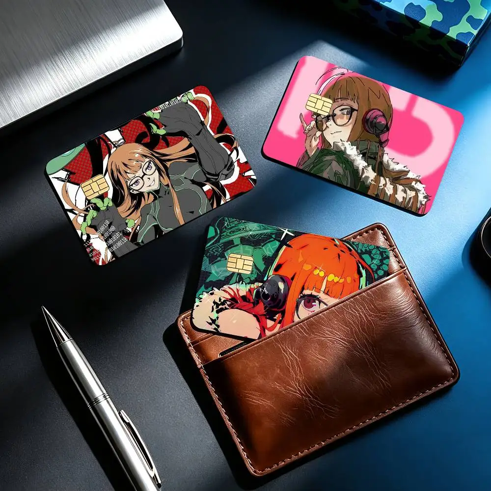 RPG Persona 5 F-Futaba Sakura Joker  4pcs 1Set Card Stickers Small Waterproof Chip 4PCS Card Sticker Anti-Scratch