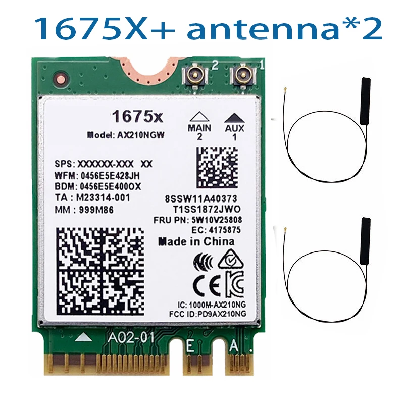

Killer 1675x AC Dual Band 2.4Gbps WI-FI 6E Wireless AX210 Wifi Card AX210NGW 802.11AX Bluetooth 5.2 Laptop for Windows 10