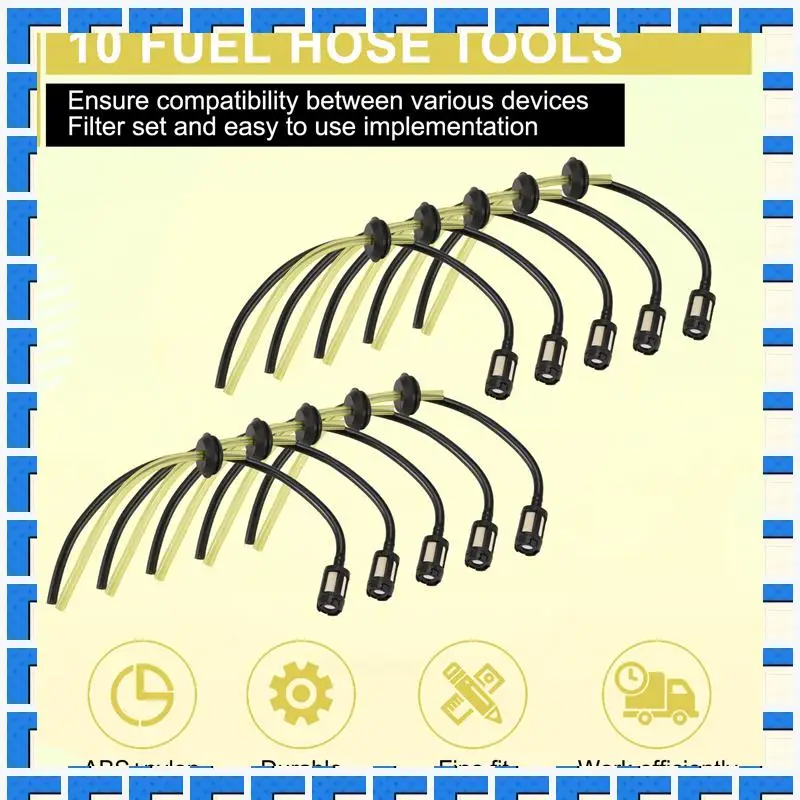 

ABNG 10PCS Fuel Hose Pipe With Fuel Filter Kit For 139/140/G35/144 Strimmer Cutter Mower Trimmer Gasoline Fuel Tank Filter
