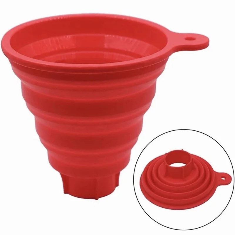 Car Engine Funnel Silicone Liquid Funnel Washer Fluid Change Foldable Portable Auto Engine Oil Petrol Change Funnel Accesorios