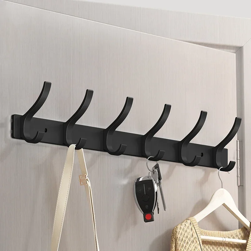 Black Robe Hooks Towel Hanger Nail Wall Rack Hooks Coat Clothes Holder for Bathroom Kitchen Accessories image 2