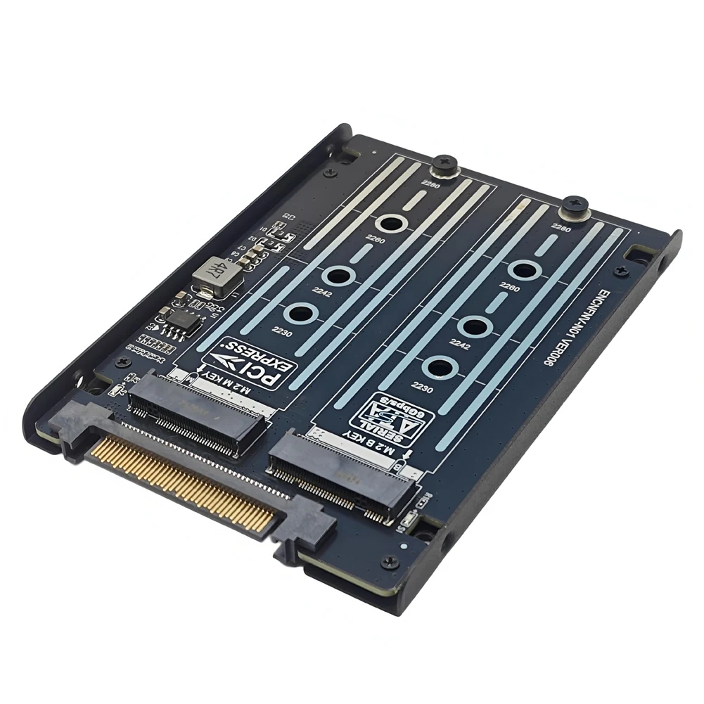 

2-в-1 M.2 M-KEY NVME PCI-E4. Адаптер-карта 0 Gen4 M.2 B-Key SATA 6Gbps Dual SSD на SFF-8639 U.2 с кронштейном-рамкой