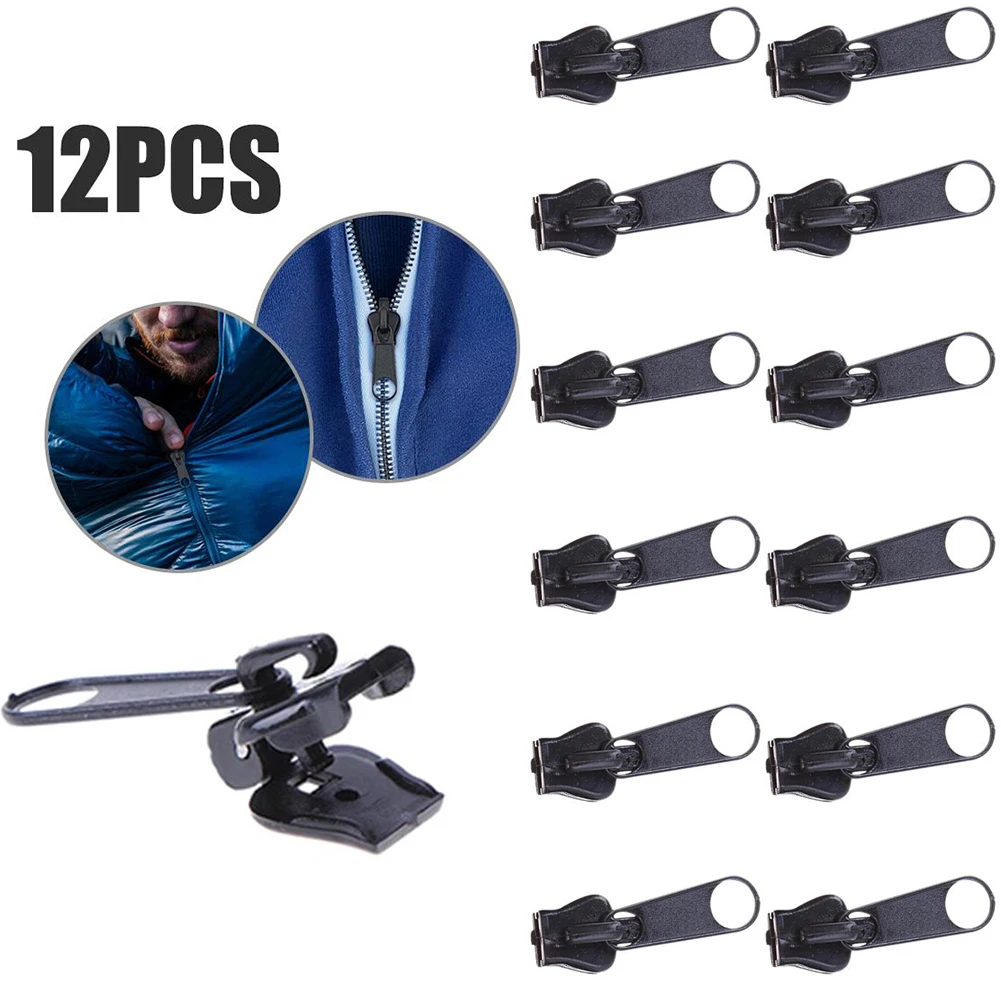 12pcs 3Sizes Universal Instant Fix Zipper Repair Kit Replacement Zip Slider Teeth Multifunctional Clothing Replacement Zipper