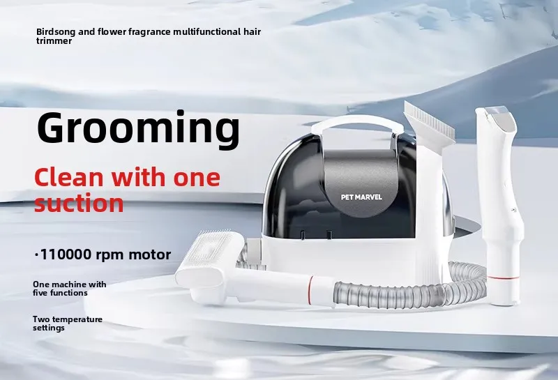 Pet Multi-functional Hair Trimmer, H6 Dog Cat Electric Hair Suction Comb, Shaving Electric Push Scissor To Shave Feet