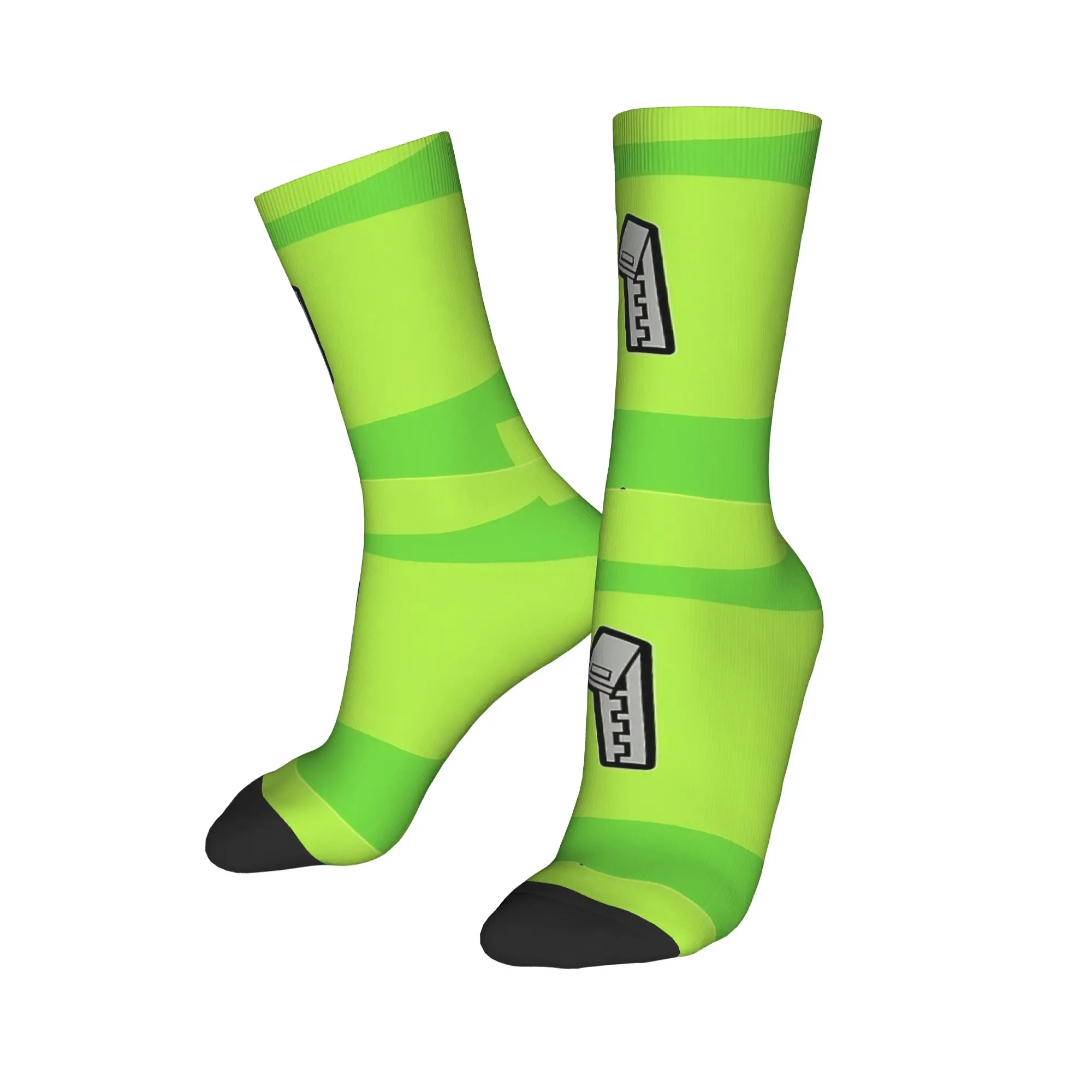 Winter Warm Casual Women Men INVADER ZIM GIR Socks Green Cute Breathable Basketball Socks