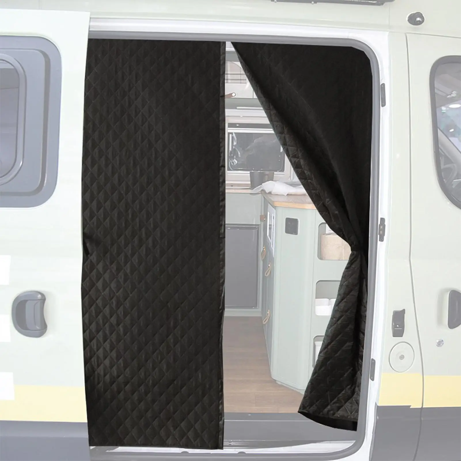 RV Magnetic Thermal Door Cover Weatherproof Trailer Curtains Windproof Winter Insulation Curtains for Trailer Garage Bathroom