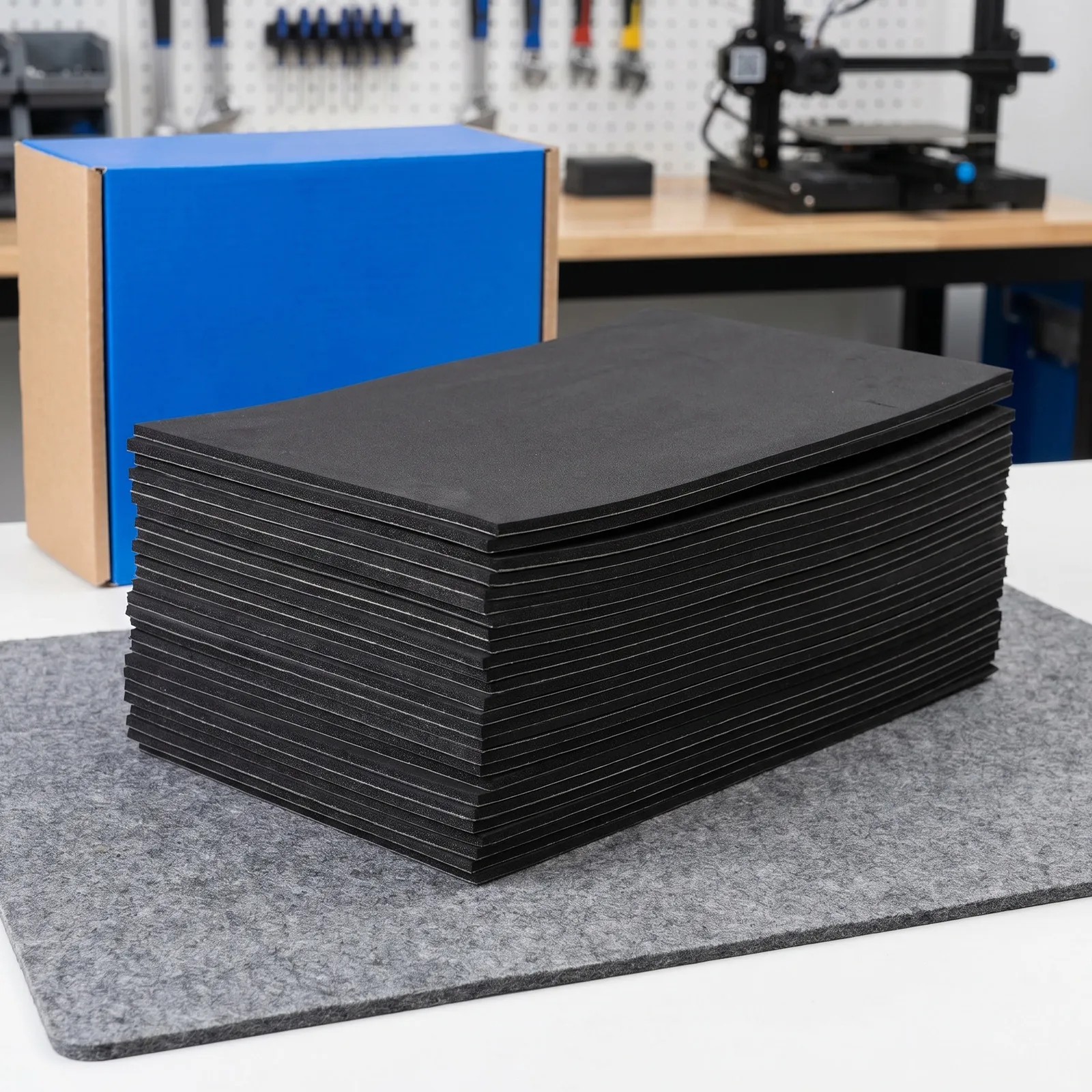 10Pcs Non-Slip Furniture Pads Black Eva Foam Self Adhesive Shock Absorbing Floor Protectors for Tables Sofas Cabinets Laminate