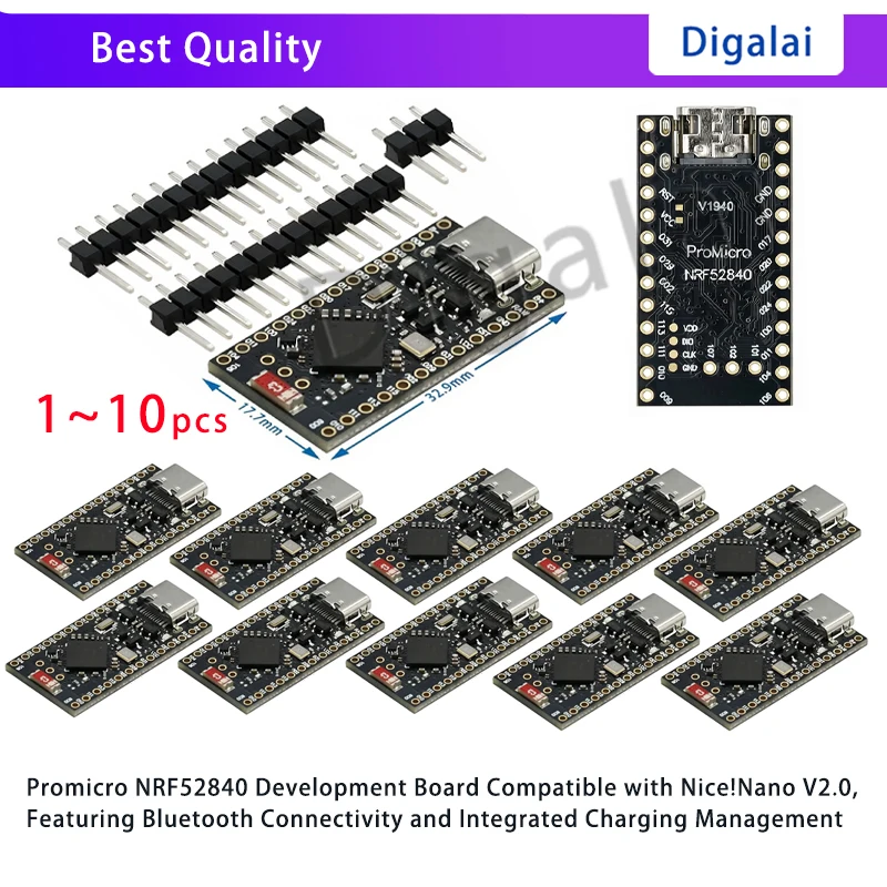 Płytka rozwojowa Promicro NRF52840 kompatybilna z nice!nano V2.0, Bluetooth i zarządzaniem ładowaniem.
